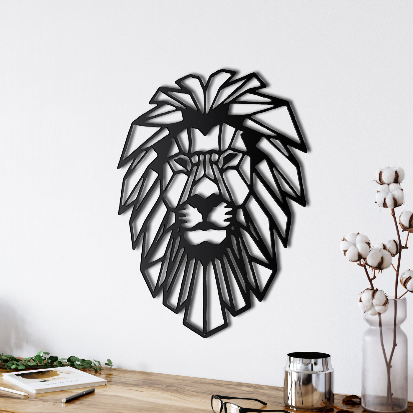 Löwenkopf Metall Wandkunst