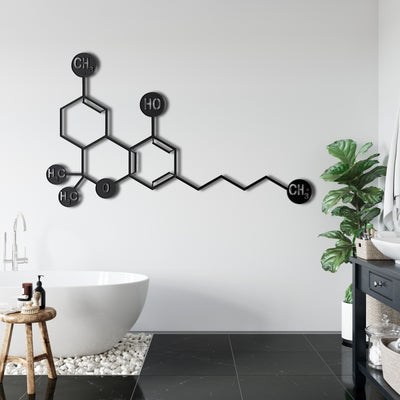 THC Molecule Metal Wall Art