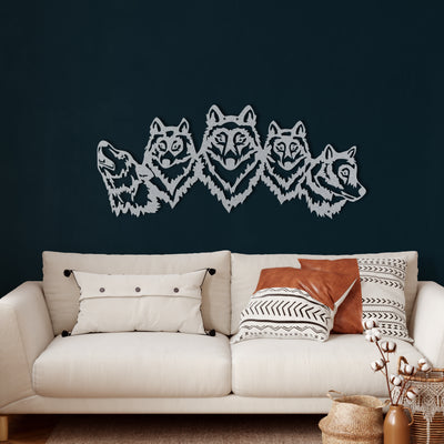 Wolf Pack Metall Wandkunst