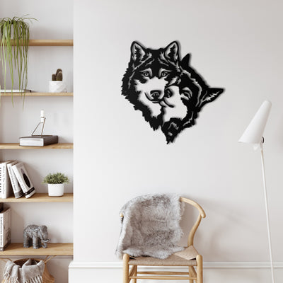 Wolfskopf Metall Wandkunst