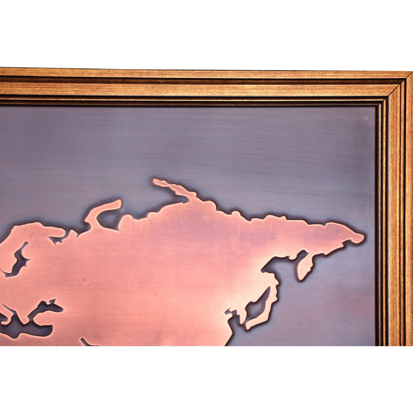 World Map Copper Wall Art