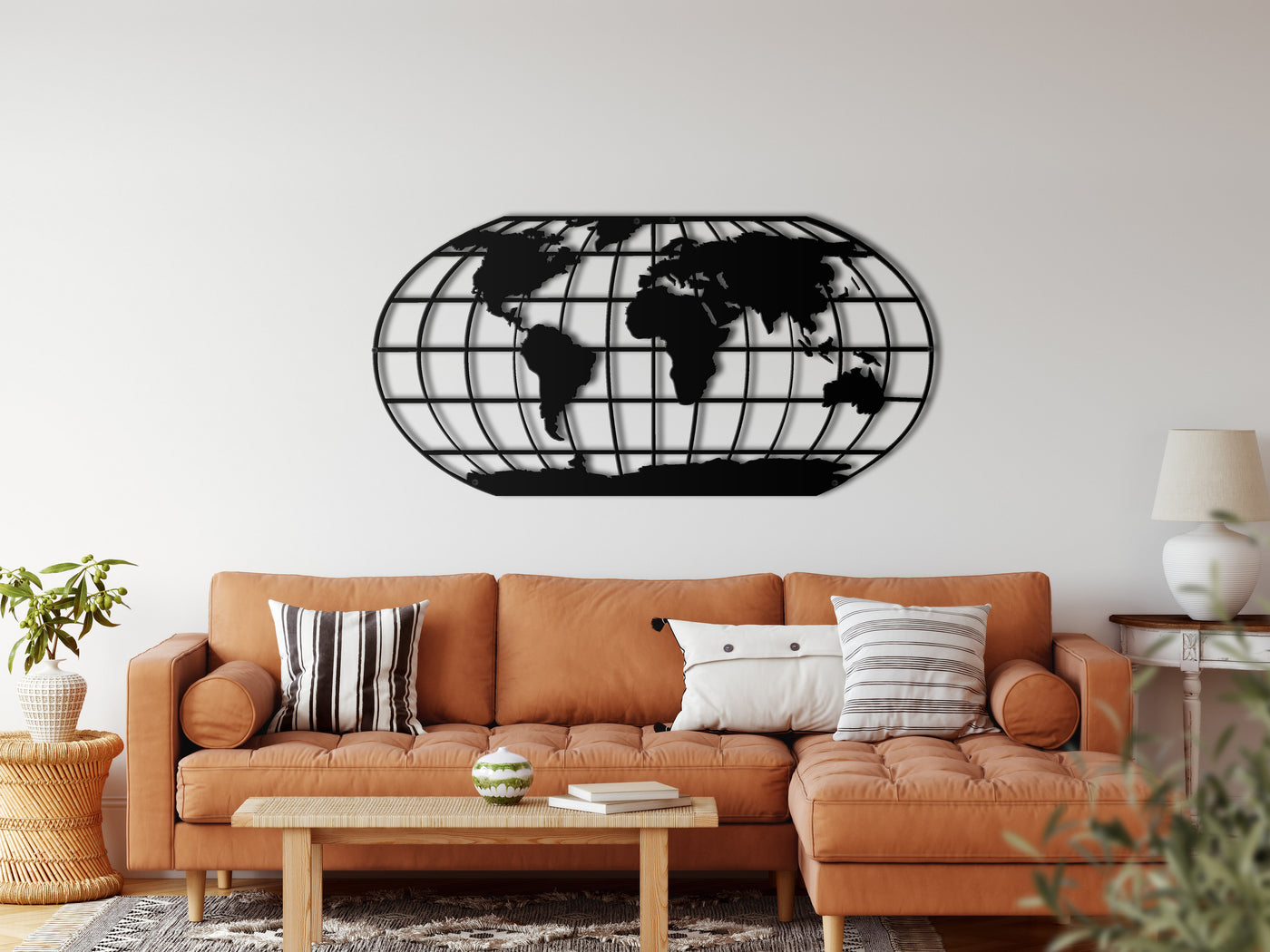 Mapa del mundo Meridian Metal Wall Art