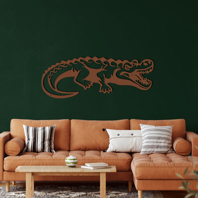 Krokodil Metall Wandkunst