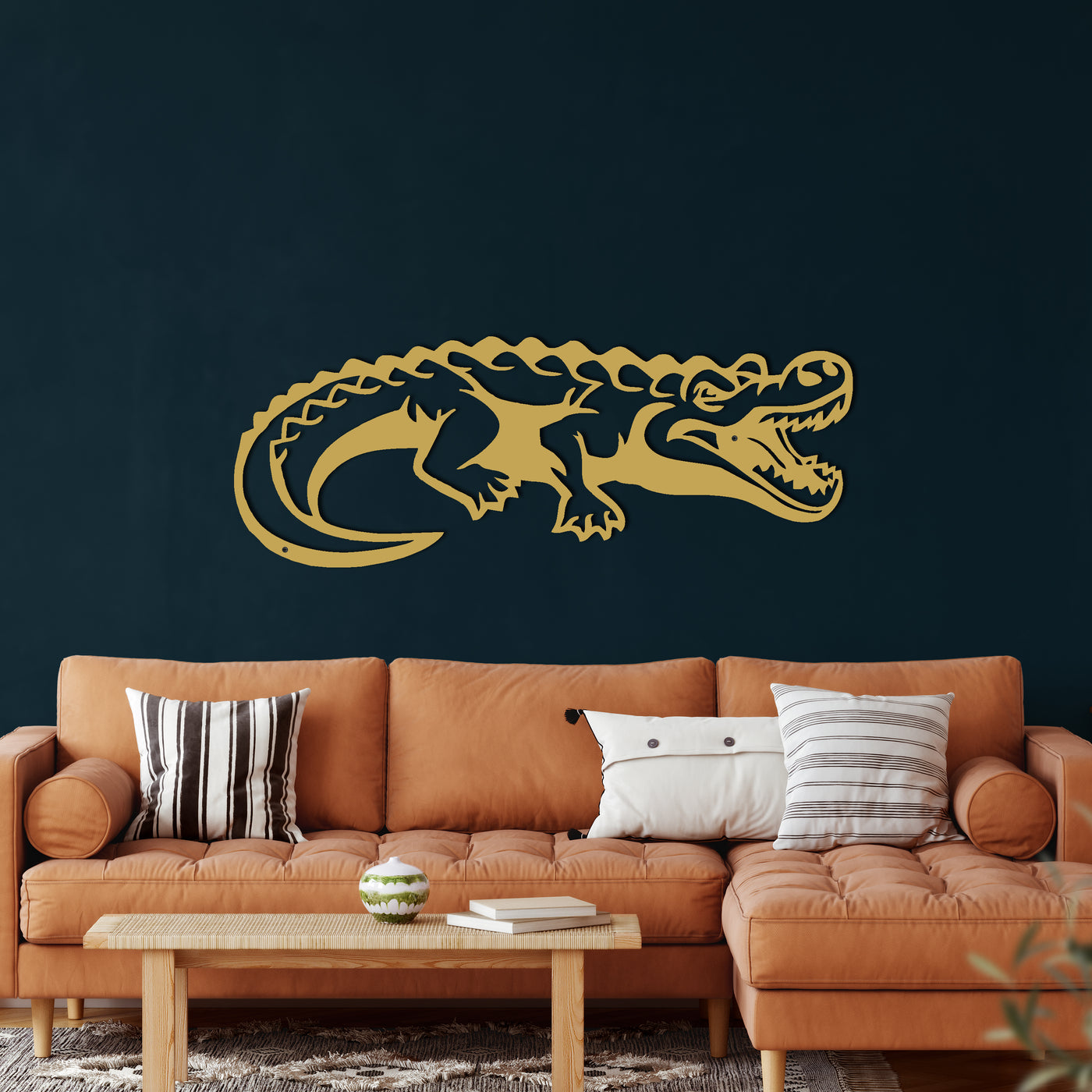 Krokodil Metall Wandkunst