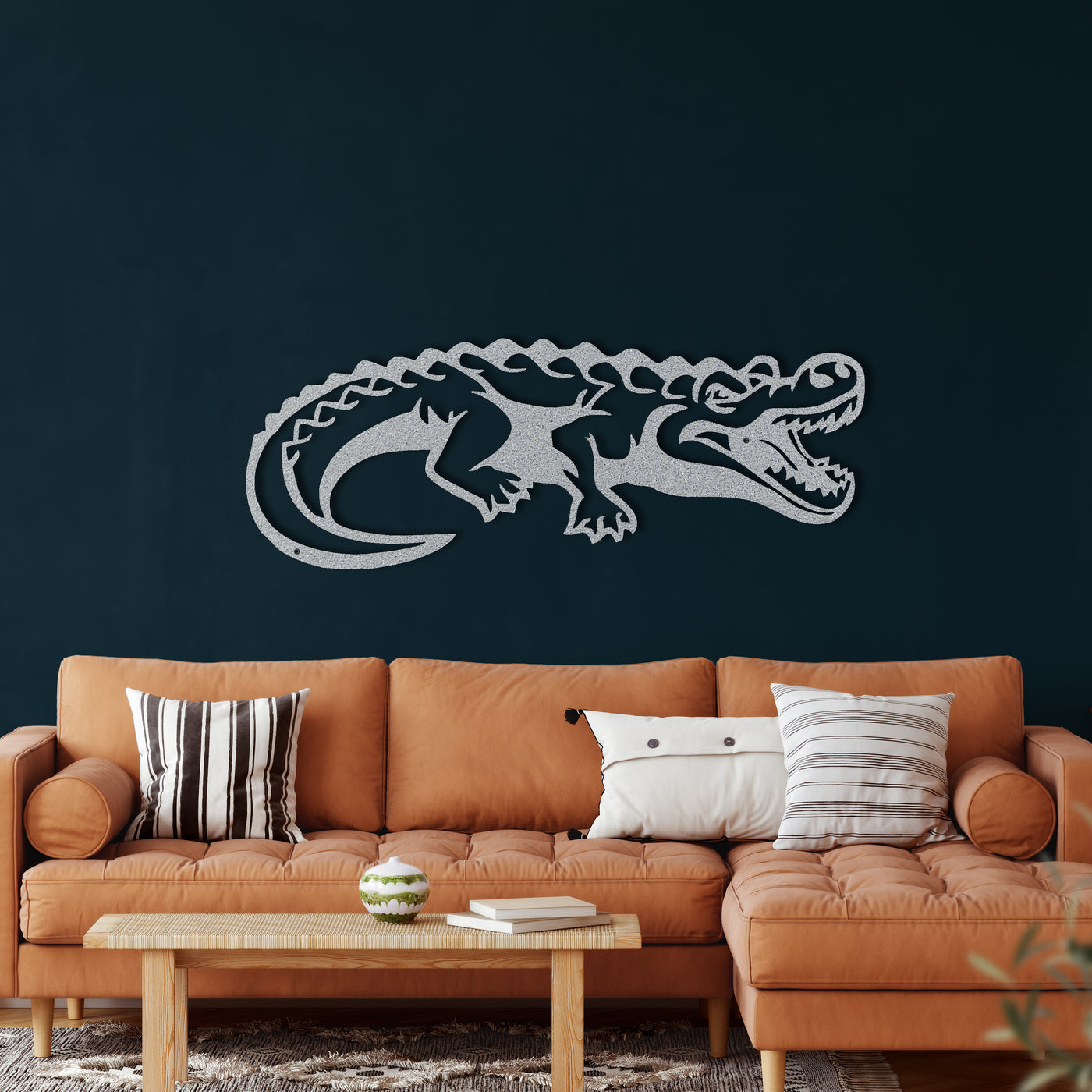Art Mural en Métal Crocodile