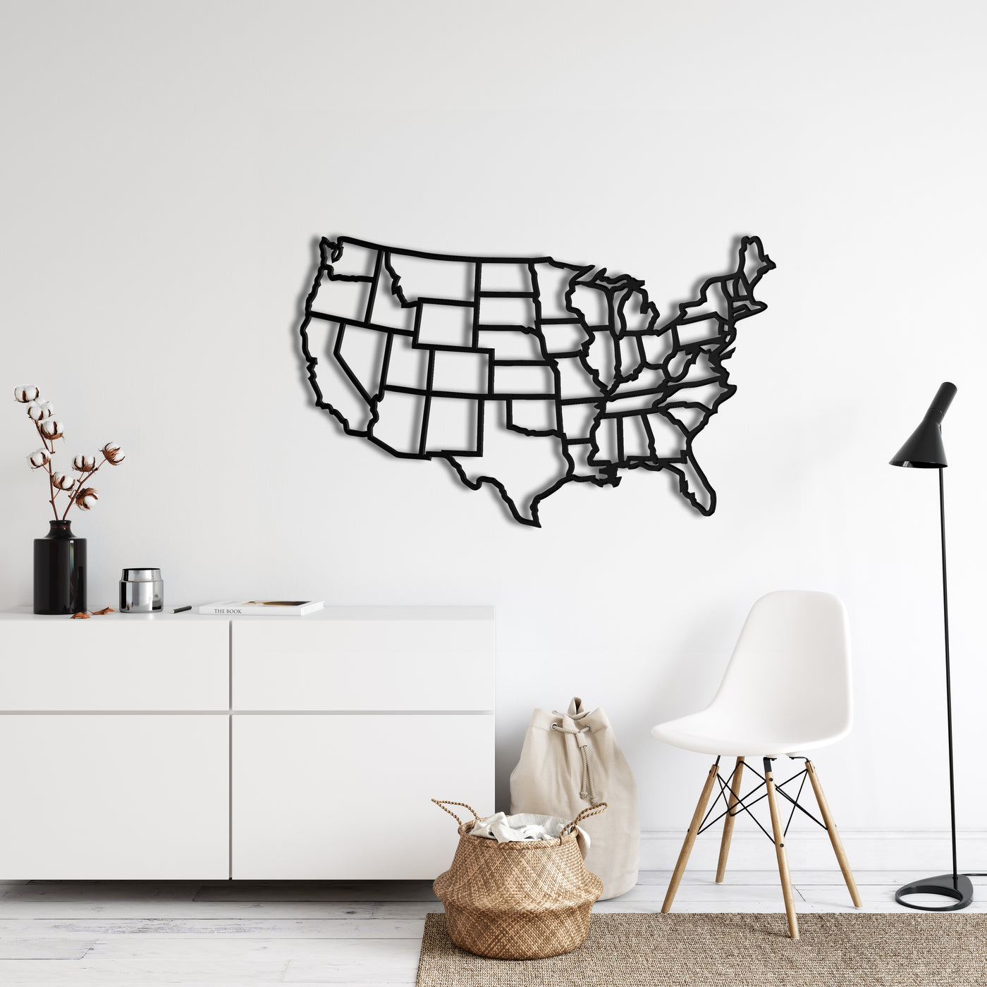 Staaten von Amerika Karte Metall Wandkunst