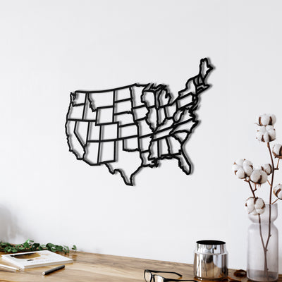 Staaten von Amerika Karte Metall Wandkunst