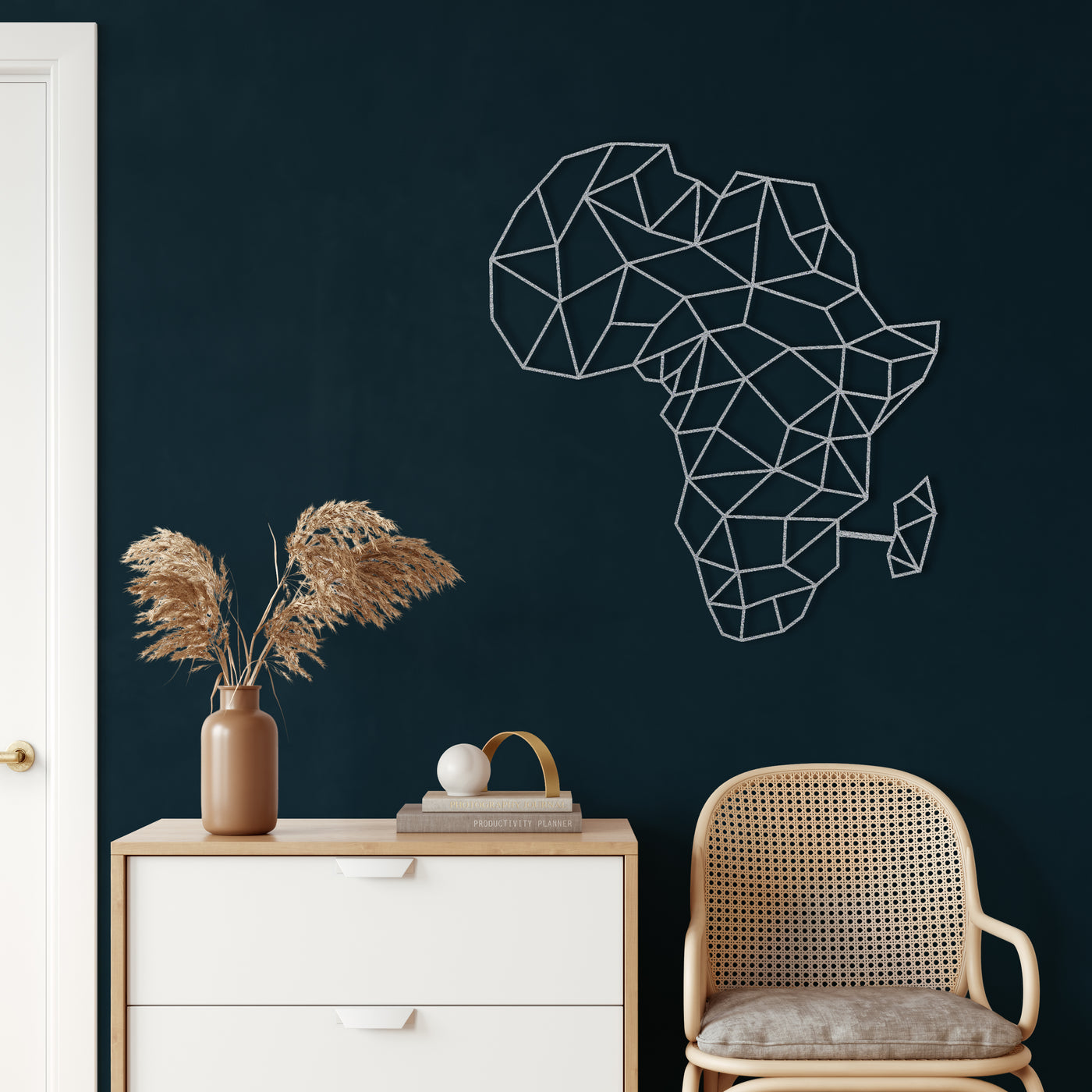 Carte d'Afrique Art Mural en Métal