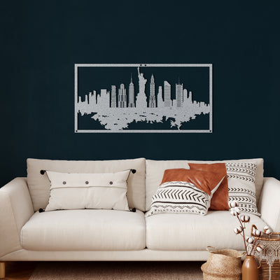 New York Skyline Metall Wandkunst