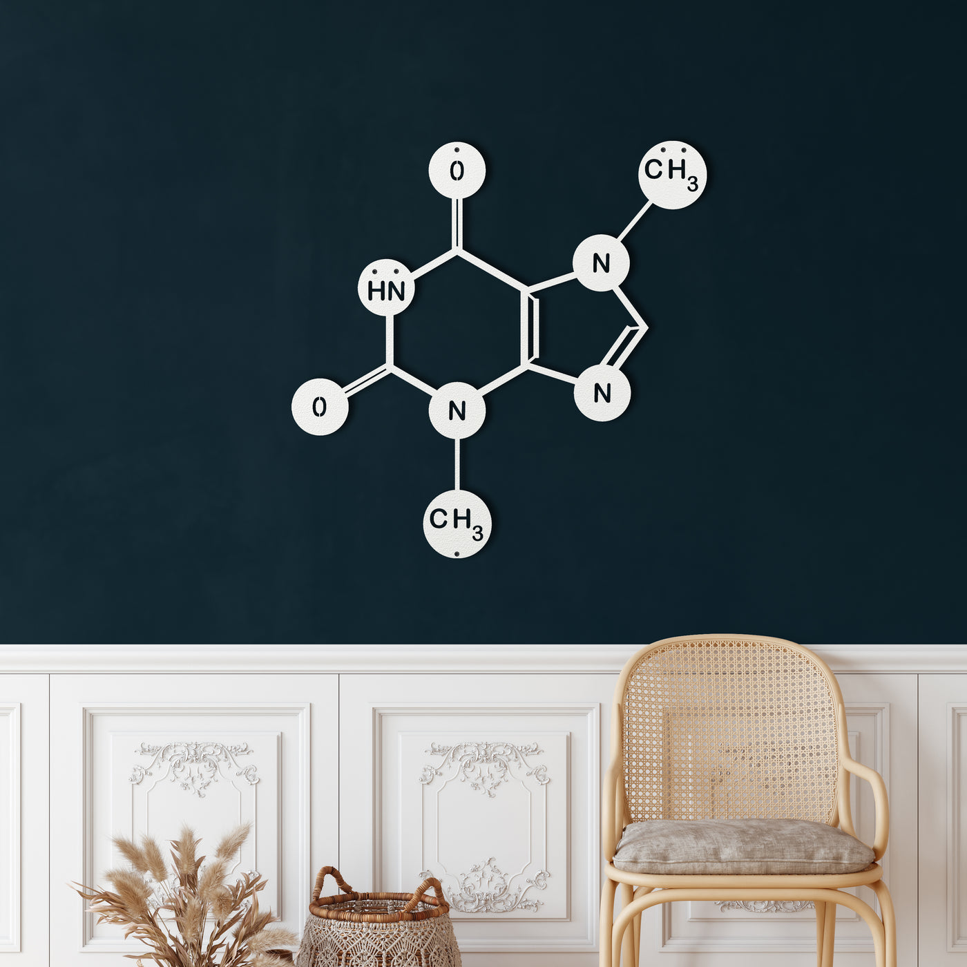 Chocolate Theobromine Molecule Metal Wall Art