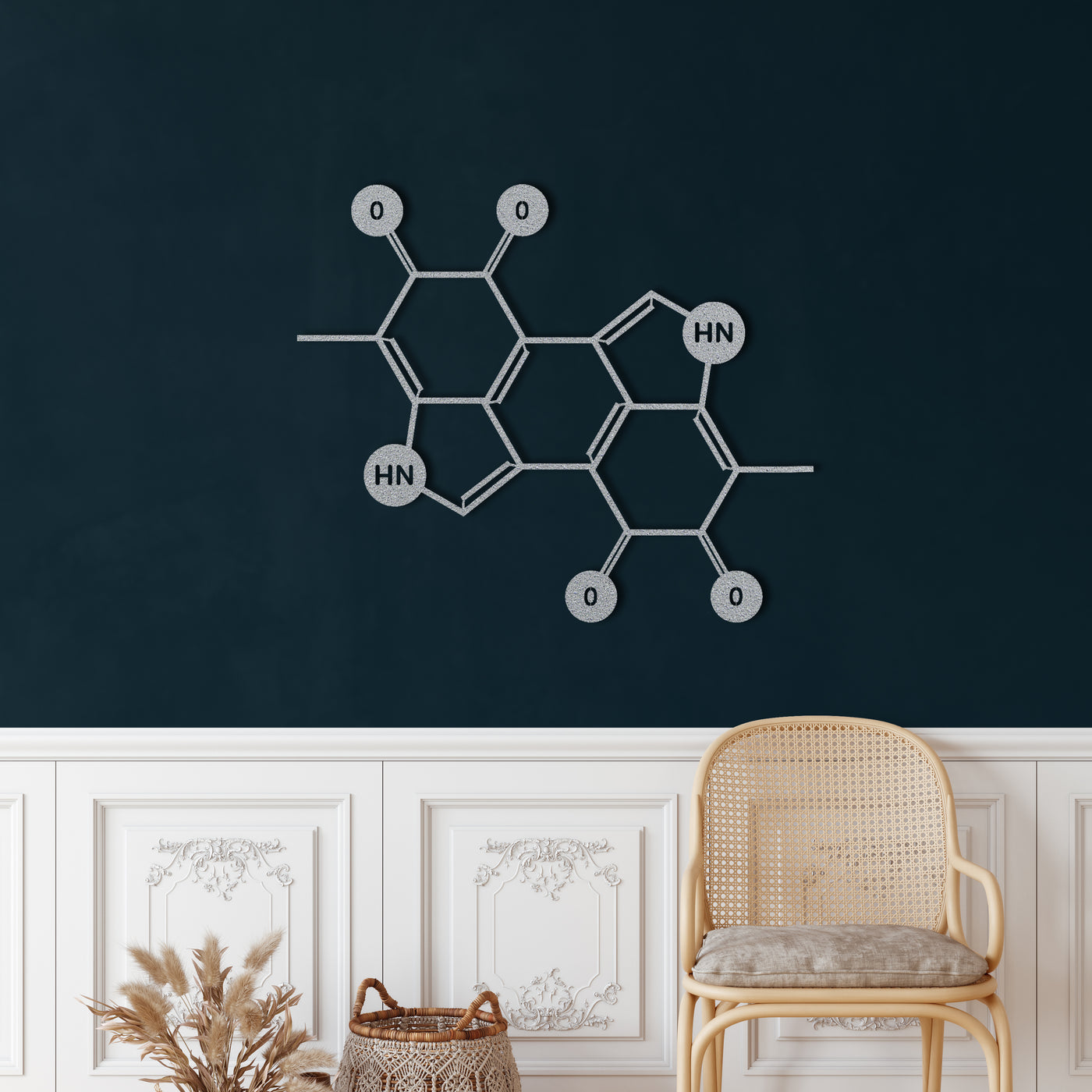 Molécule de Mélanine Art Mural en Métal