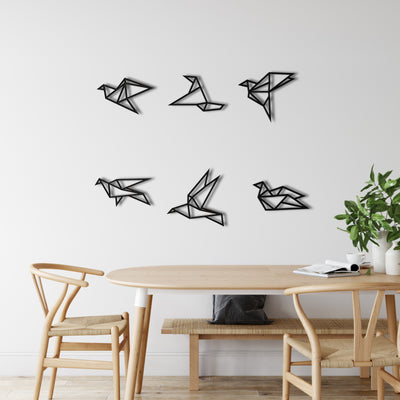 Geometrische Vögel Metall Wandkunst