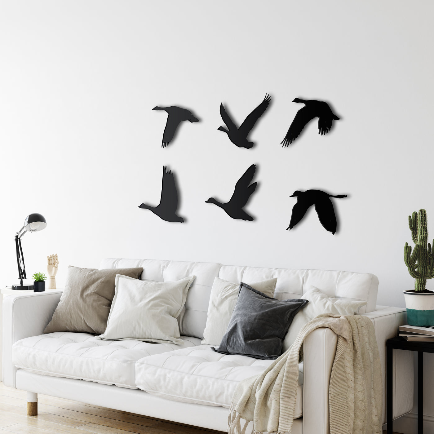 Art Mural en Métal Oiseaux Oies