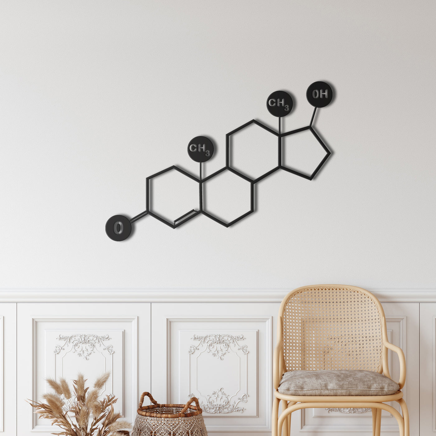 Testosterone Molecule Metal Wall Art
