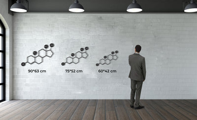 Testosterone Molecule Metal Wall Art