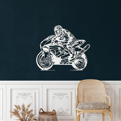 Motorradrennen Metall Wandkunst