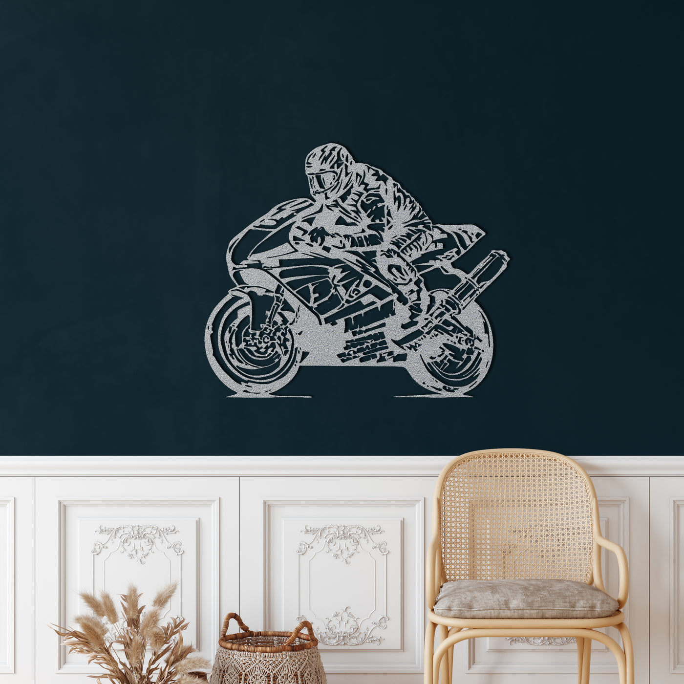 Motorcycle Race Metal Wall Art