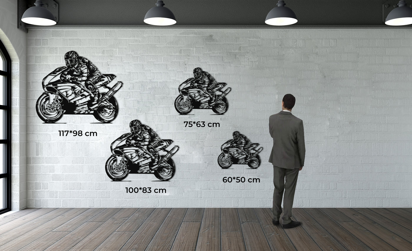 Motorcycle Race Metal Wall Art