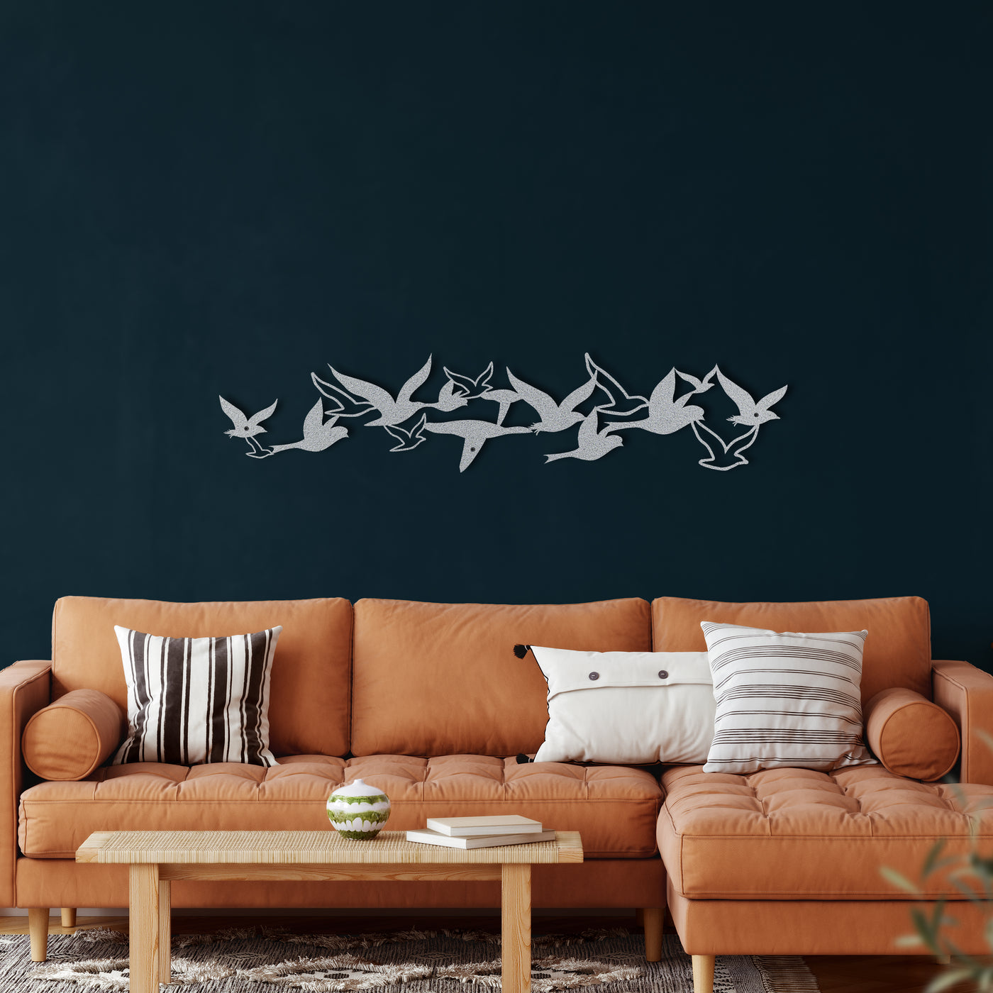 Déco Murale en Métal Avec Troupeau d'oiseaux Volants