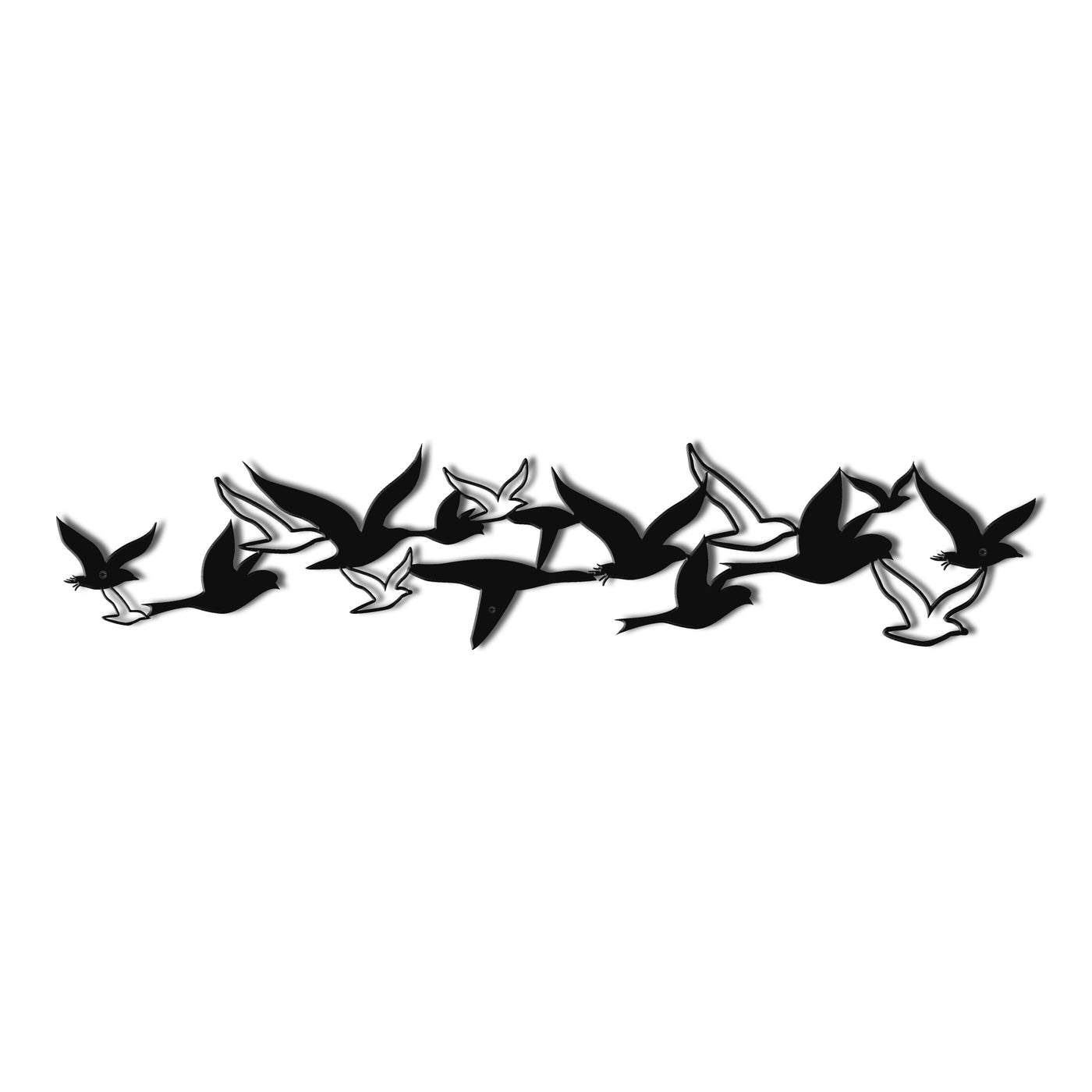 Bandada de Pájaros Voladores Metal Arte de la Pared