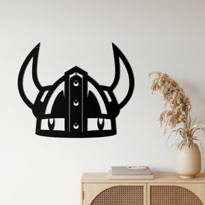 Viking Warrior Helmet Metal Wall Art