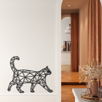 Geometrische Katze Metall Wandkunst