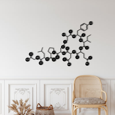 Oxytocin Molecule Metal Wall Art