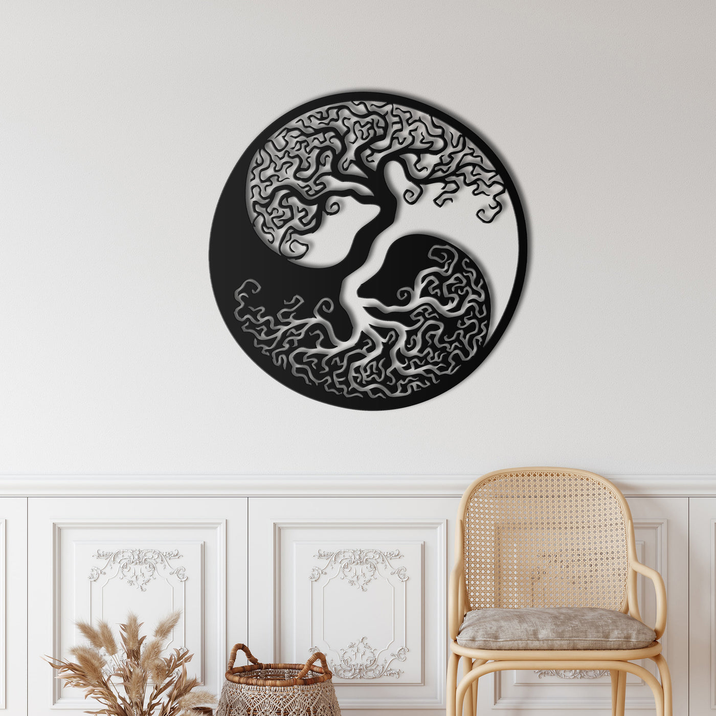Árbol de la Vida Yin Yang Metal Wall Art
