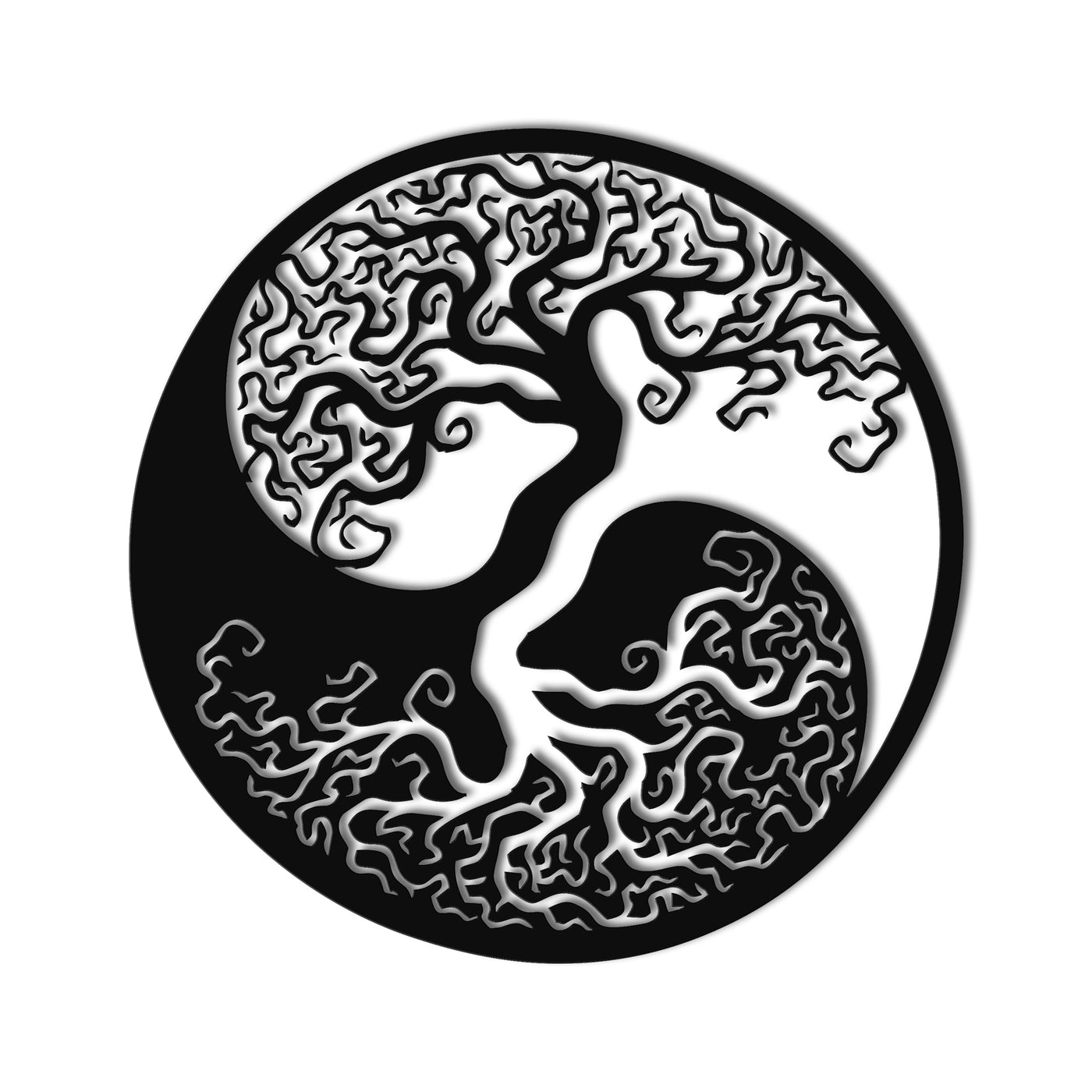 Baum des Lebens Yin Yang Metall Wandkunst