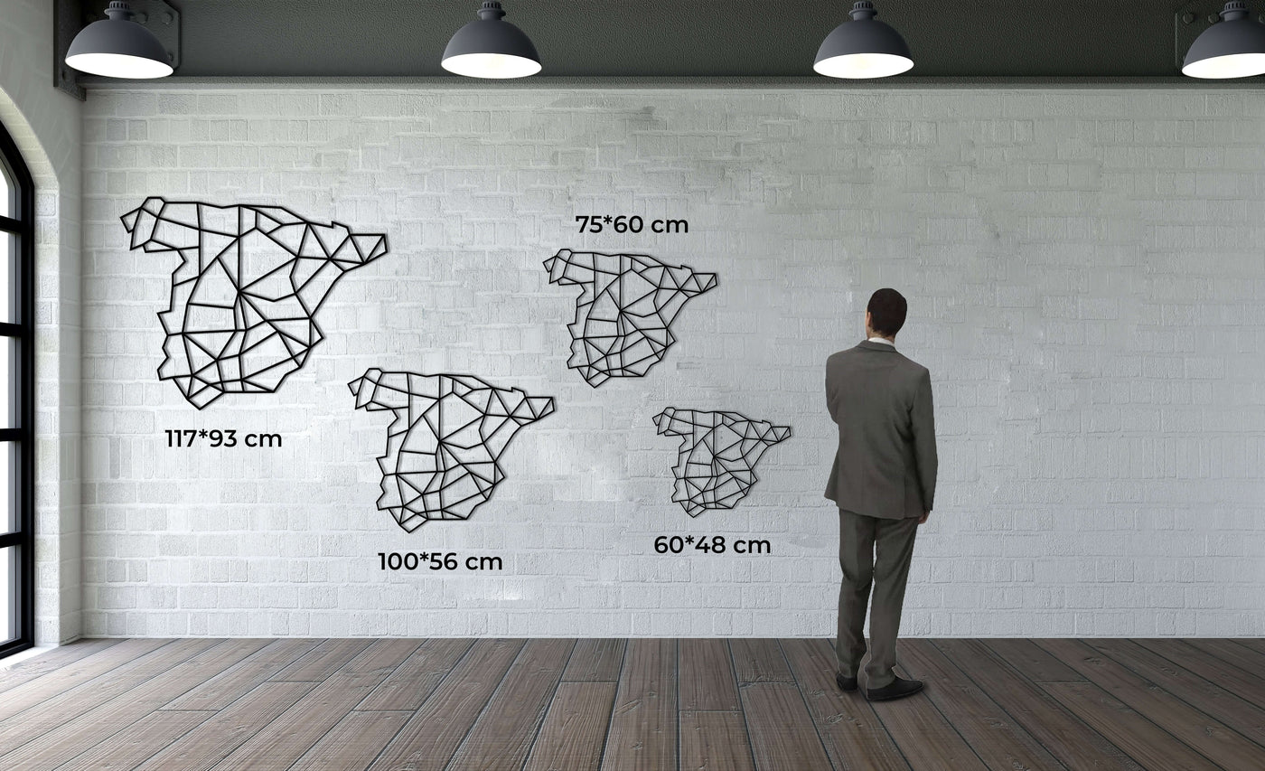 Spain Map Metal Wall Art Dekadron