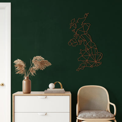 England Map Metal Wall Art