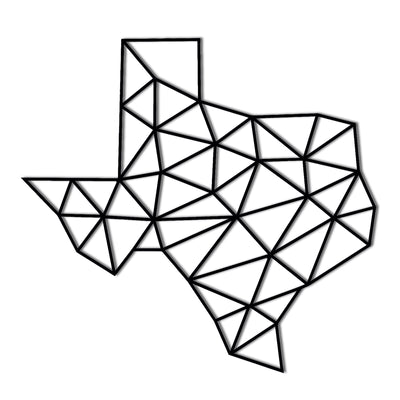 Texas Map Metal Wall Art