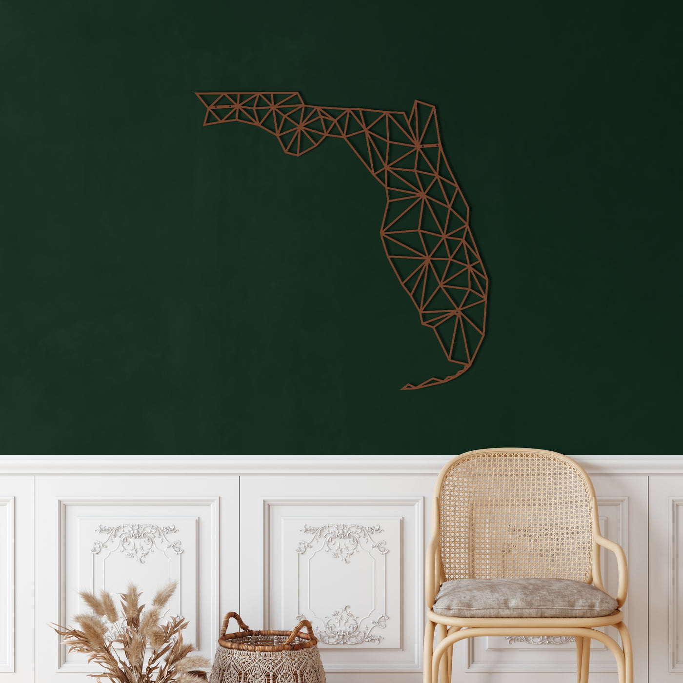 Florida Map Metal Wall Art