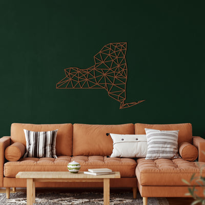 New York Map Metal Wall Art