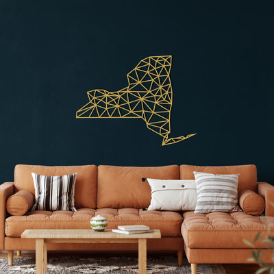 New York Karte Metall Wandkunst