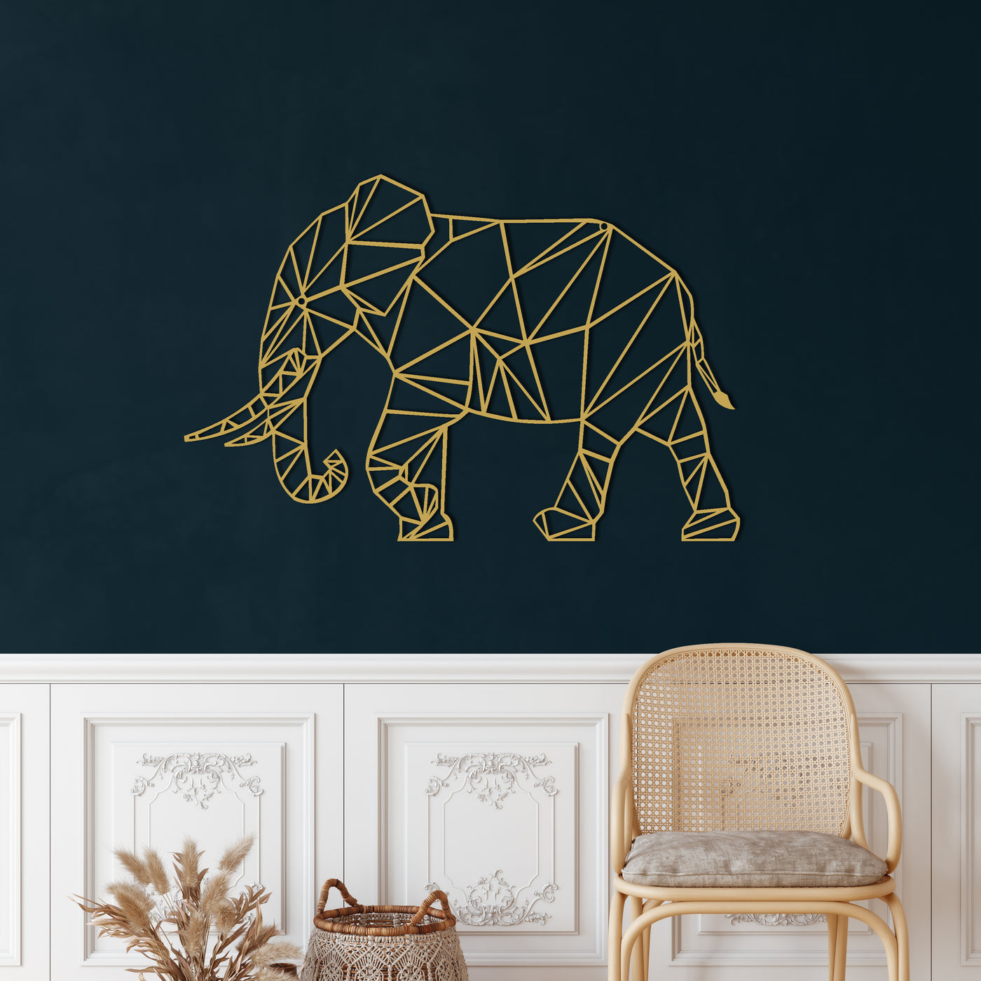 Geometric Elephant Metal Wall Art