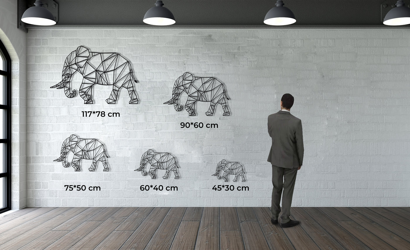 Geometric Elephant Metal Wall Art