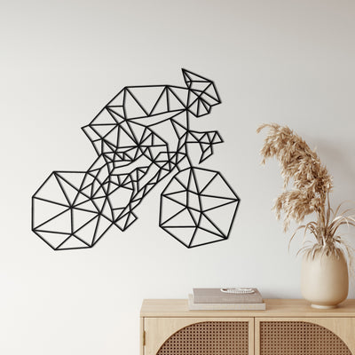 Vélo Géométrique Art Mural en Métal