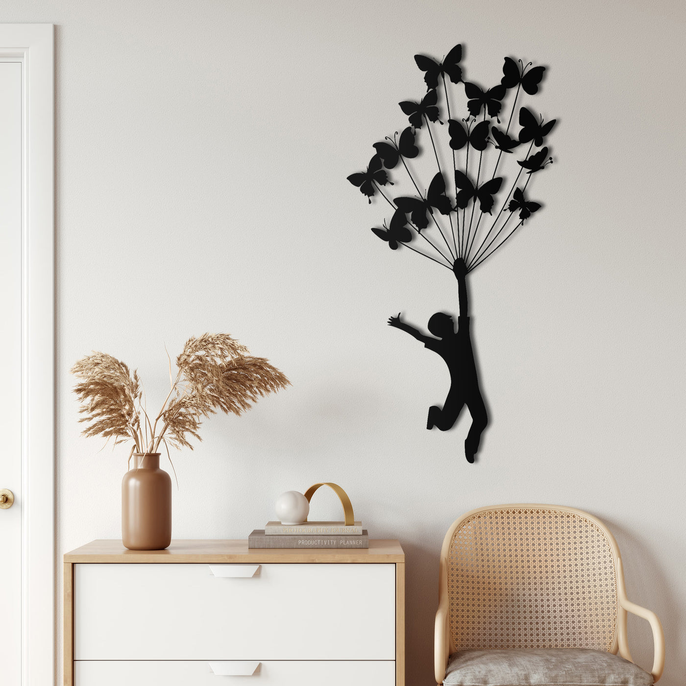 Flying with Butterflies Metal Wall Art