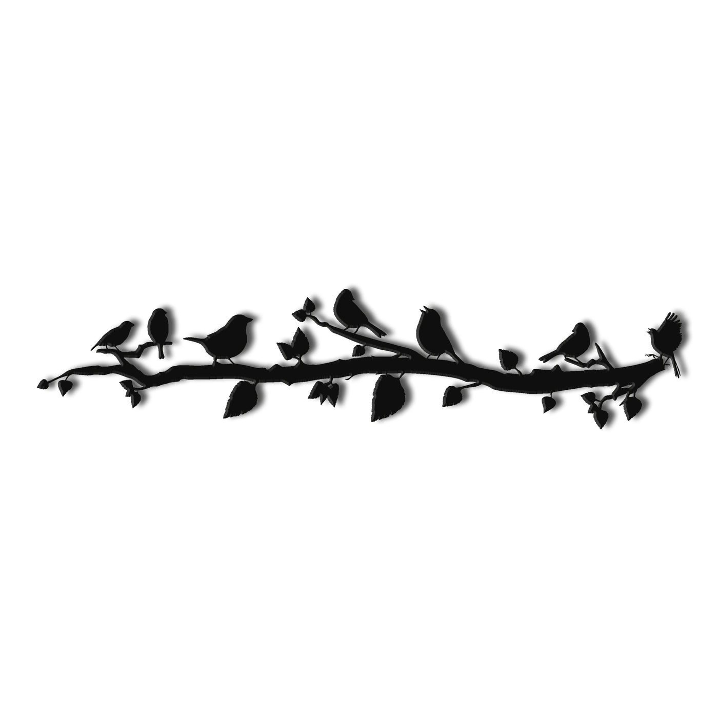 Vögel auf Zweig Metall Wandkunst