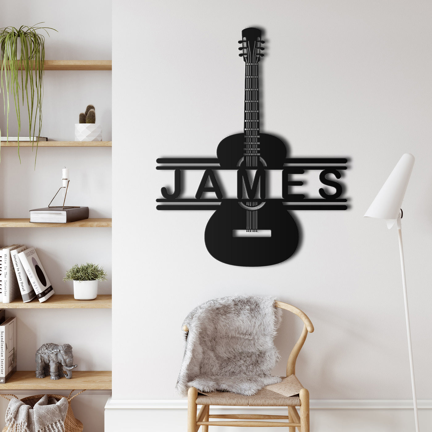 Arte de pared metálico personalizado de la guitarra
