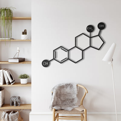 Östrogen-Molekül Metall Wandkunst