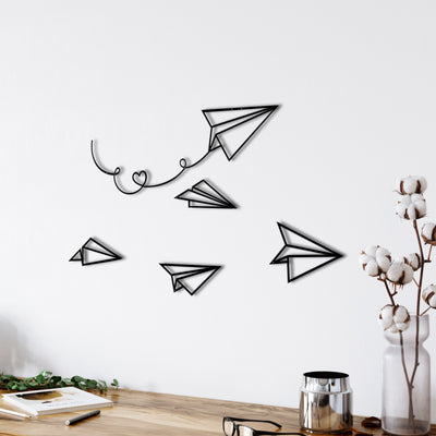 Papierflugzeuge Metall Wandkunst