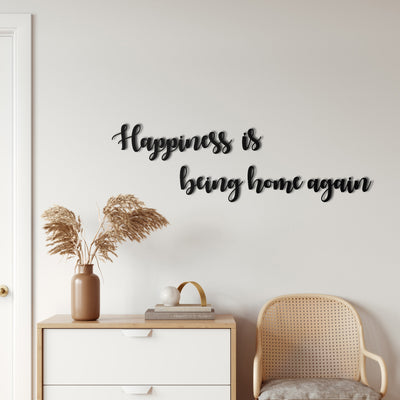 Happiness is Being Home Again Metal Wall Art