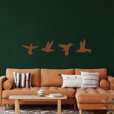 Art Mural en Métal - Oiseaux Abeilles