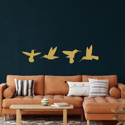 Art Mural en Métal - Oiseaux Abeilles