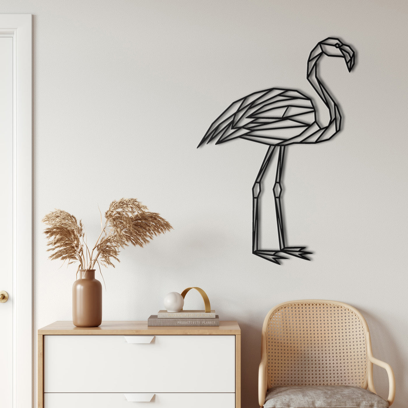 Flamingo Metall Wandkunst