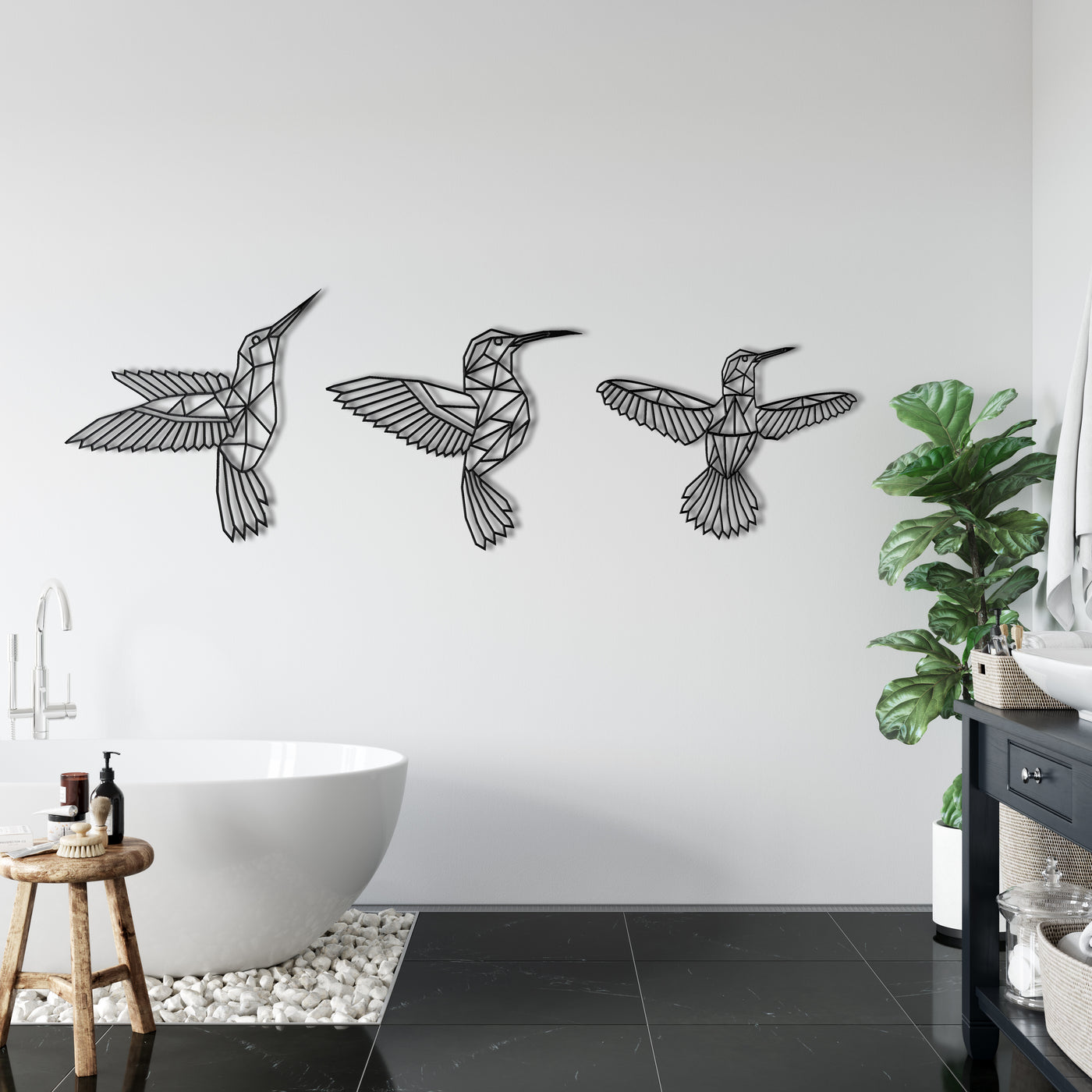 Bienen Vögel Metall Wandkunst