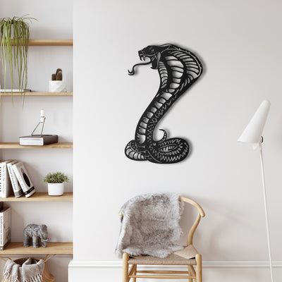 Cobra Snake Metall Wandkunst