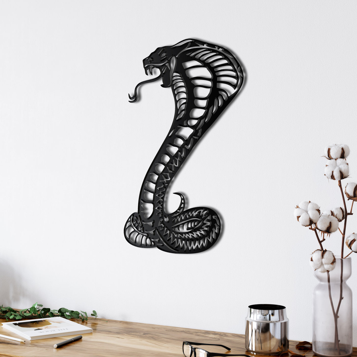 Serpent Cobra Art Mural en Métal